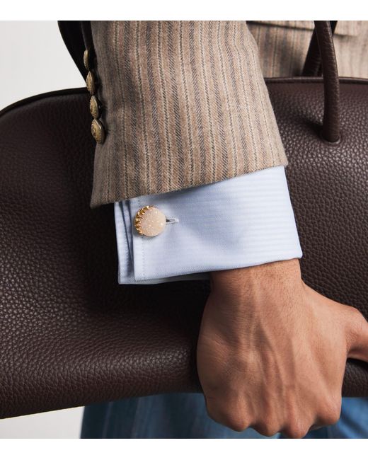 Tateossian Natural Rose And Agate Cufflinks for men