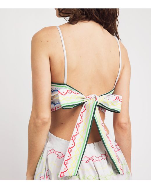Mary Katrantzou White Stretch-Cotton Finley Midi Dress