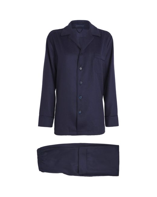 Olivia Von Halle Blue Cashmere Vanderbilt Pyjamas