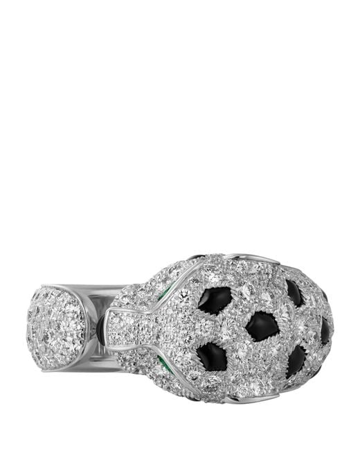 Cartier Metallic And Diamond Panthère De Ring