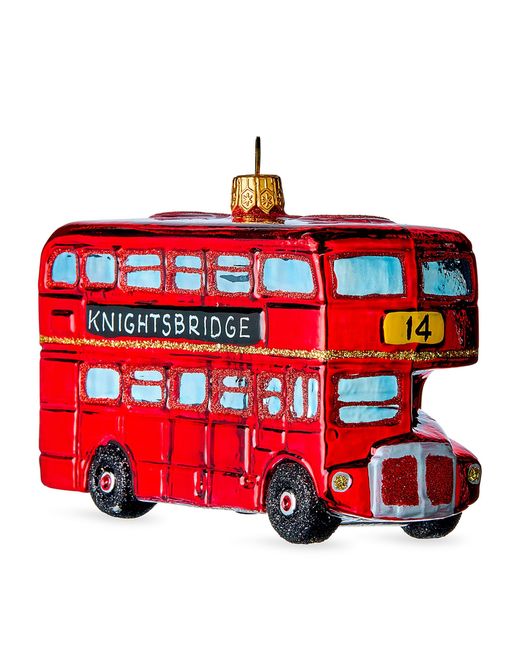 Harrods Red Glass London Bus Tree Decoration