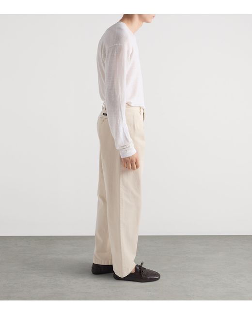 Prada Natural Cotton Wide-Leg Trousers for men
