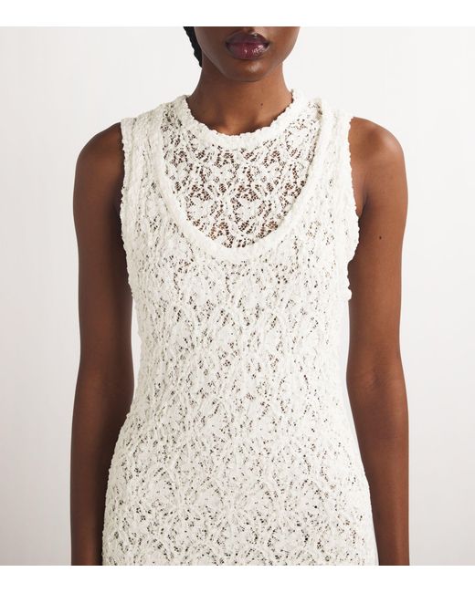 Jil Sander Lace Double Layer Dress in White Lyst
