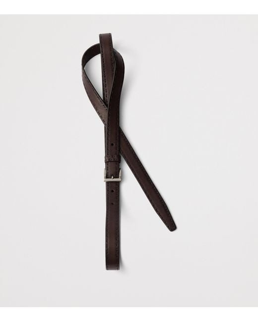 Prada Black Leather Antiqued Belt for men