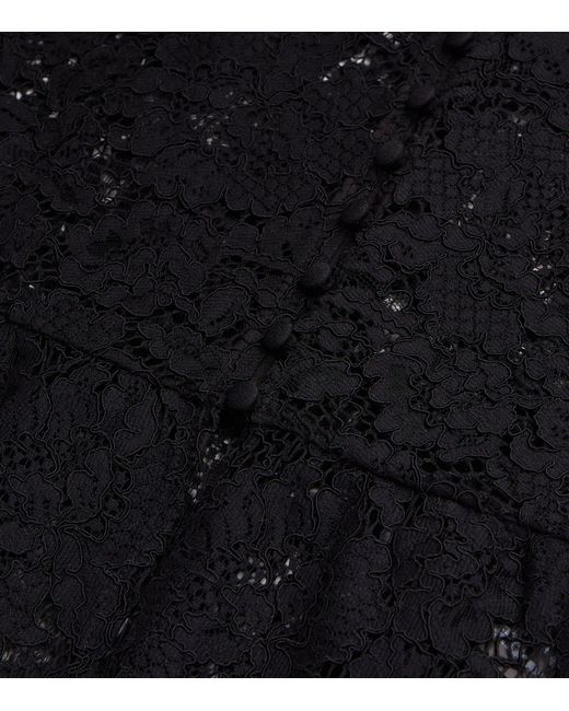 The Kooples Black Lace Long-sleeve Top
