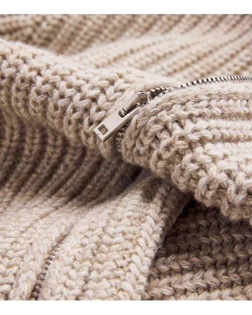 Lemaire Brown Alpaca-Yak Zip-Up Cardigan for men
