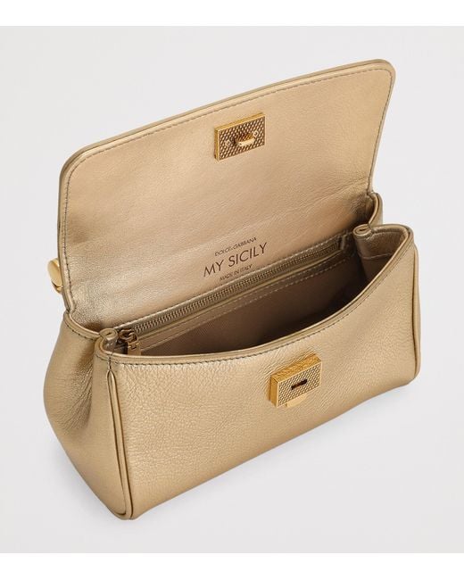 Dolce & Gabbana Metallic Laminated Calfskin My Sicily Cross-Body Bag