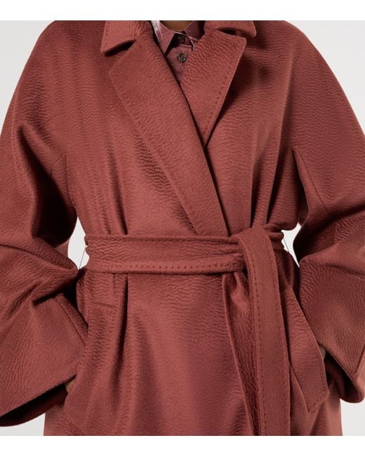 Marina Rinaldi Red Camel Wool Wrap Coat