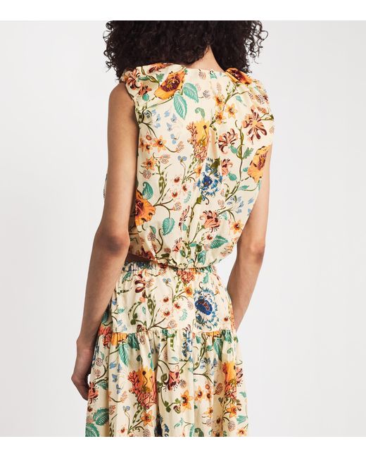 Ulla Johnson Multicolor Cotton Floral Gracie Crop Top