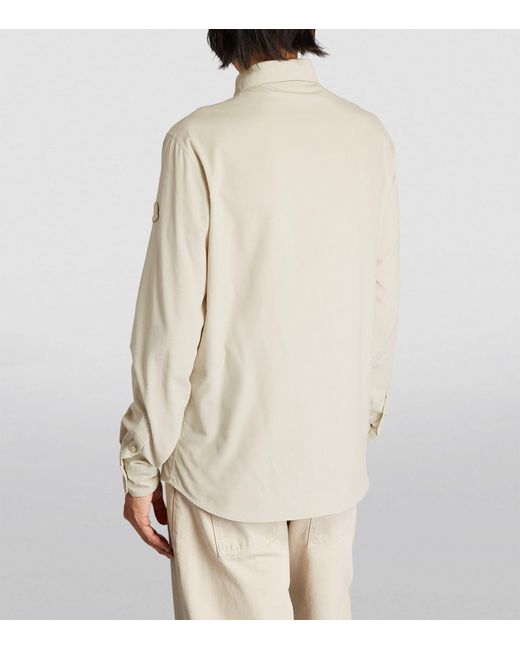 Moncler White Corduroy Long Sleeve Shirt for men