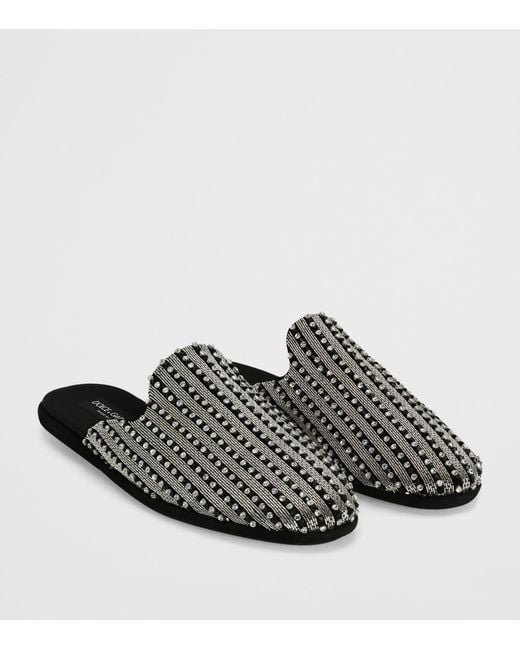 Dolce & Gabbana Black Embellished Mules for men