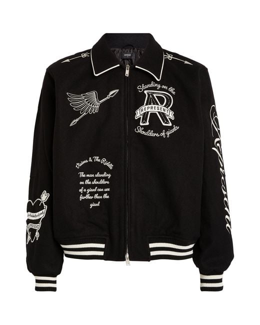 Represent Black Angels Varsity Jacket for men