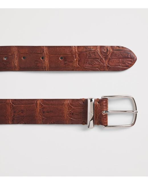 Jacob Cohen Brown Crocodile Leather Belt for men