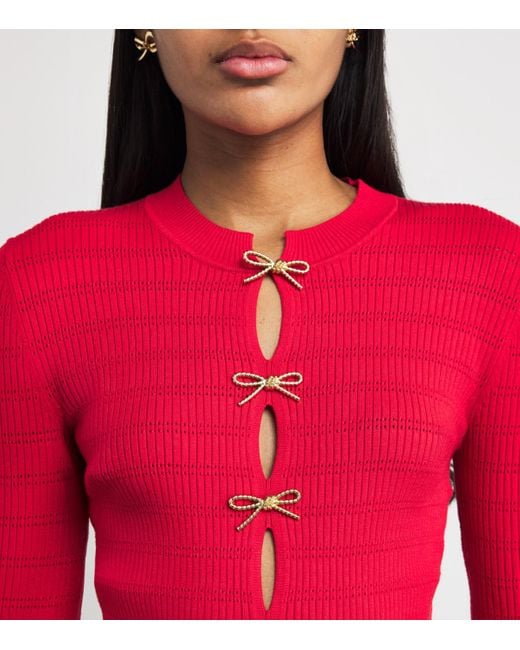 Claudie Pierlot Red Embellished Sweater