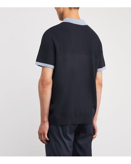 Boss Blue Stretch Cotton Piqué Club Polo Shirt for men