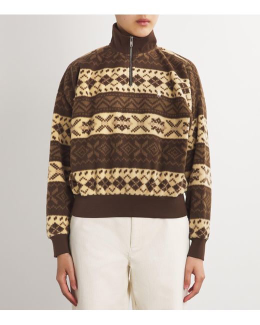 Polo Ralph Lauren Brown Fleece Fair Isle Sweatshirt