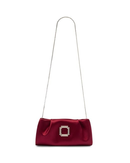 Malone Souliers Red Satin Vittoria Soft Clutch Bag