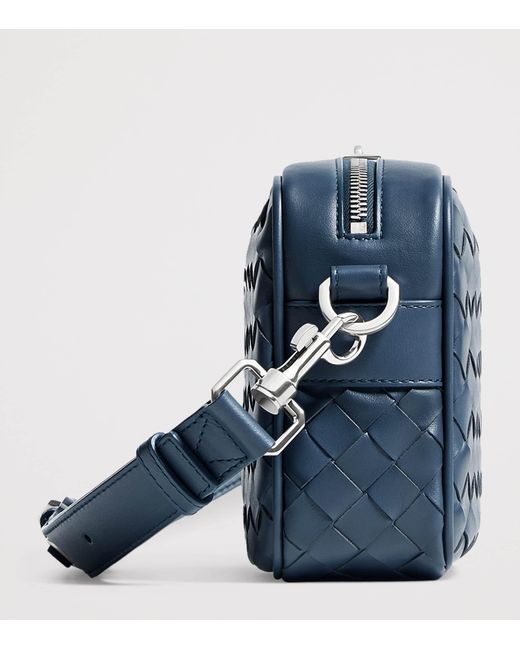 Bottega Veneta Blue Small Leather Intrecciato Camera Bag for men