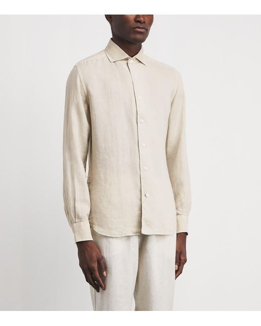 Corneliani White Linen Shirt for men