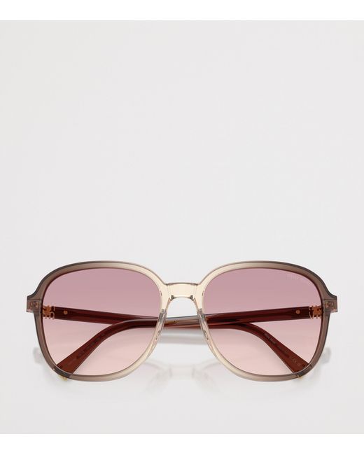Miu Miu Pink Acetate Oversized Sunglasses