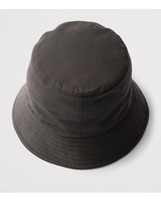 Prada Black Old Gabardine Bucket Hat for men
