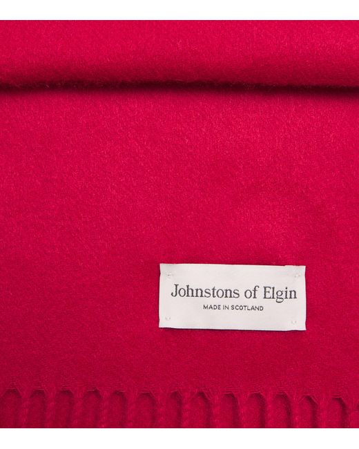 Johnstons Red Natural Cashmere Scarf for men