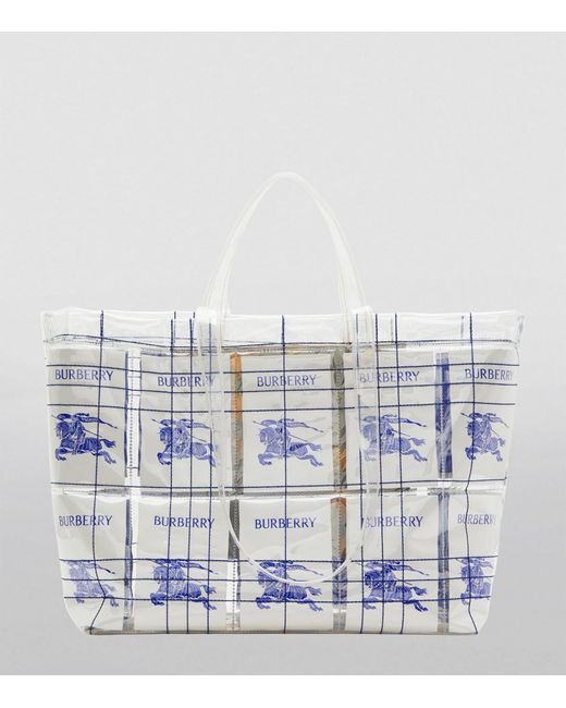 Burberry Blue Ekd Labels Tote Bag