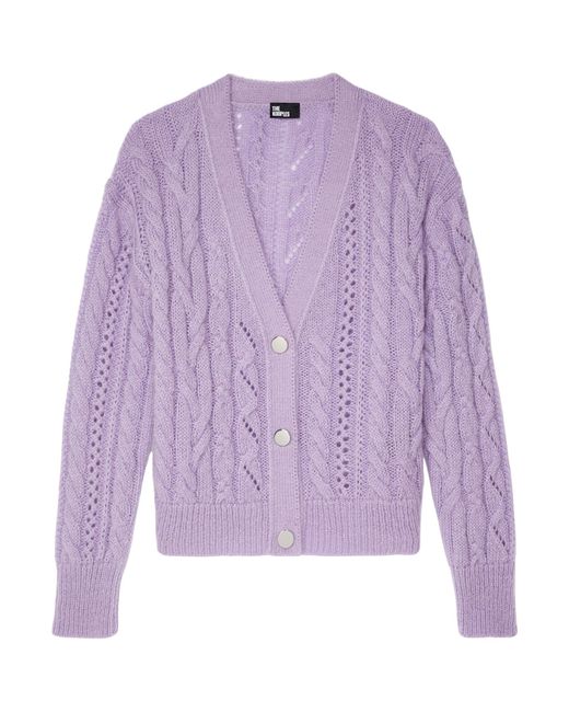 The Kooples Purple Cable-knit Cardigan