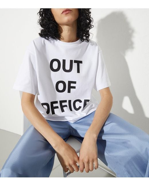 MAX&Co. White Cotton Printed T-Shirt