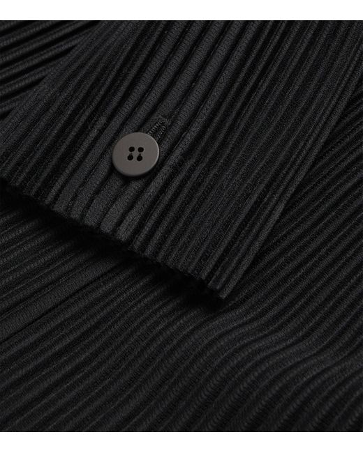 Homme Plissé Issey Miyake Black Pleated Overcoat for men