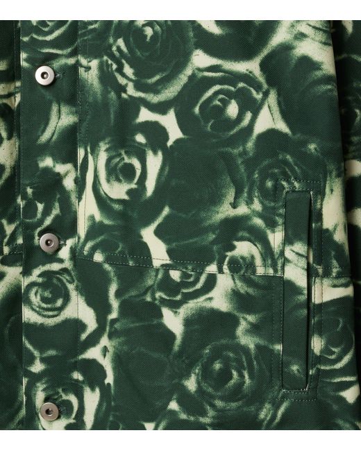 Burberry Green Cotton Rose Print Jacket for men