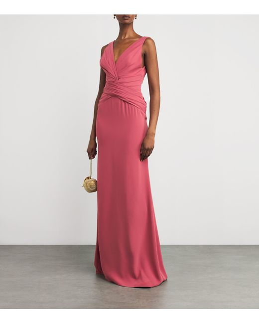Zuhair Murad Pink V-Neck Criss-Cross Gown