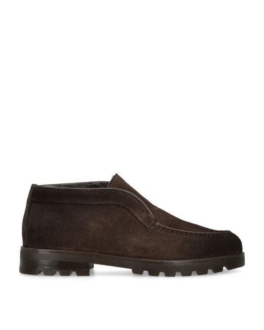 Santoni Brown Suede Detroit Desert Boots for men