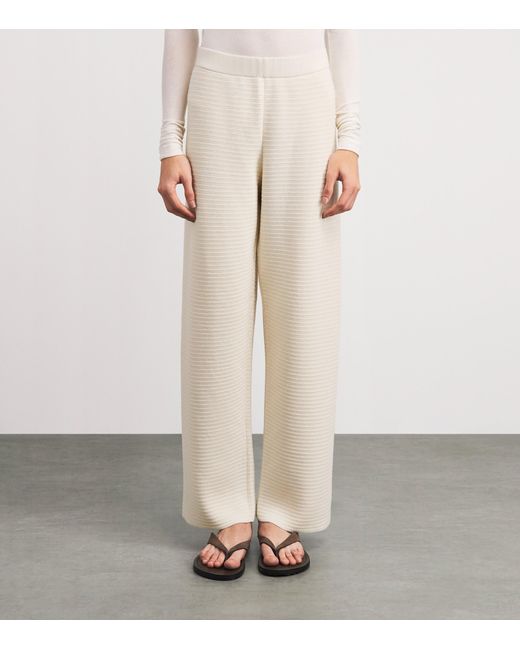 Fabiana Filippi White Wool-Cotton Wide-Leg Trousers