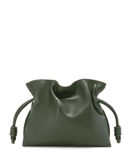Loewe Mini Leather Flamenco Clutch Bag in Green | Lyst Canada