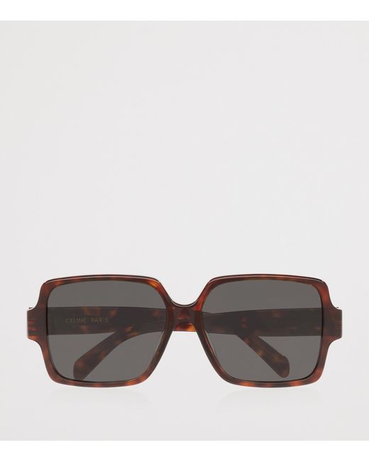 Céline Gray Tortoiseshell Triomphe Cl40316U Square Sunglasses