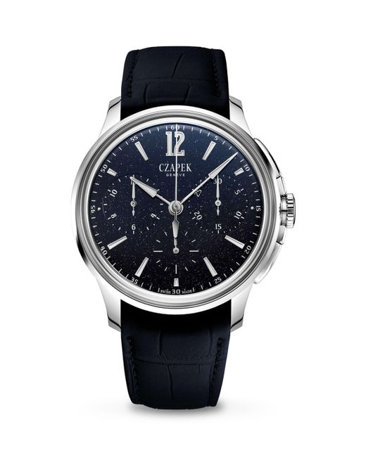 Czapek Black Stainless Steel Faubourg De Cracovie Aventurine Watch for men