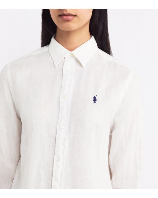 Polo Ralph Lauren Linen Classic Shirt in White | Lyst