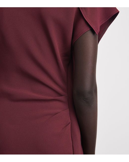 Victoria Beckham Purple Satin Asymmetric Victoria Midi Dress