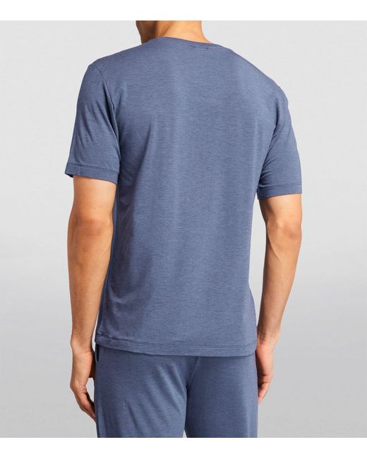 Hanro Blue Lounge V-neck T-shirt for men