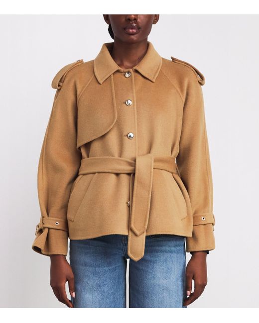 Maje Brown Wool-Blend Coat