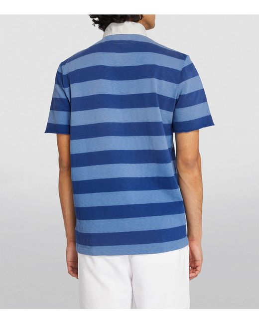 Polo Ralph Lauren Blue Jersey Striped Rugby Shirt for men