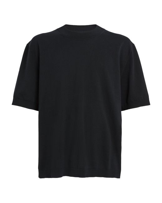 Studio Nicholson Black Cotton Knitted T-shirt for men