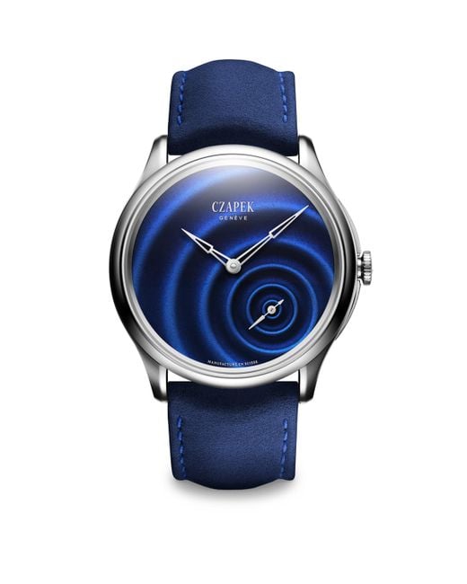 Czapek Blue Stainless Steel Promenade Watch for men
