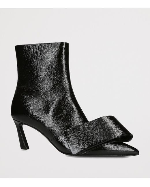 Givenchy Black Leather Twisted Ribbon Ankle Boots 65