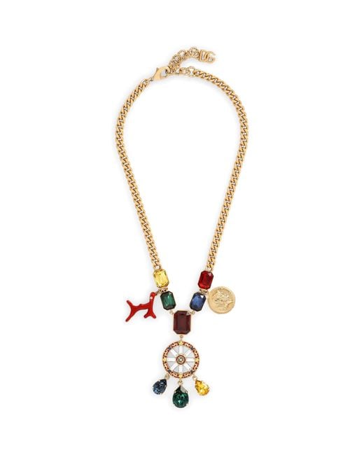 Dolce & Gabbana Metallic Carretto Wheel Necklace