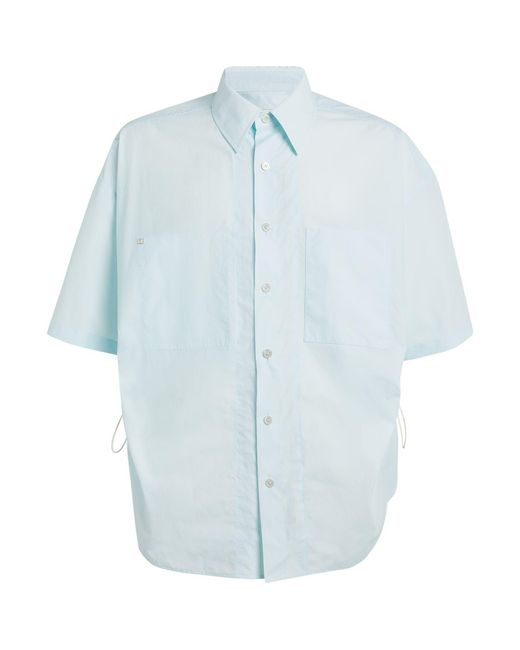 Wooyoungmi Blue Cotton-blend Crackled Shirt for men