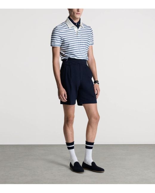 Dunhill Blue Cotton Polo Shirt for men