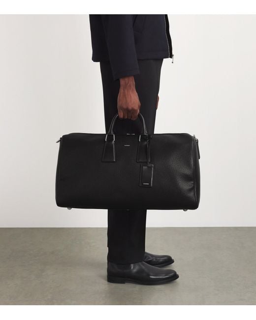 Sandro Black Coated Canvas Weekend Bag for men