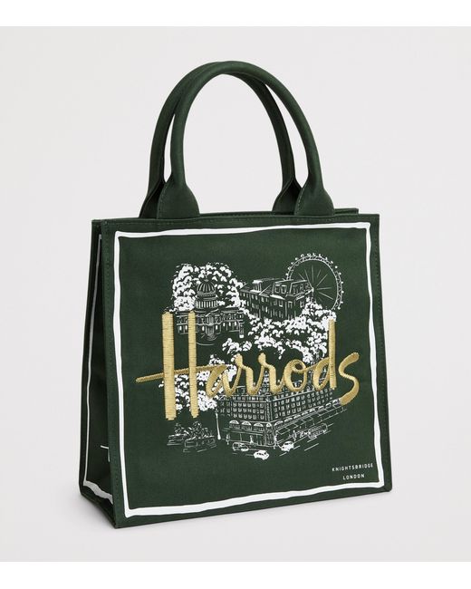 Harrods Green Small City Stories Tote Bag